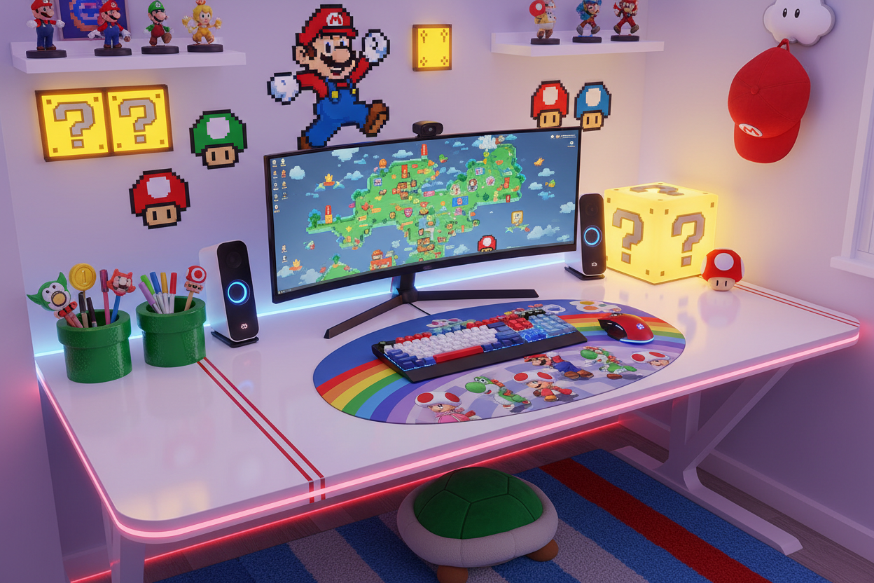 mario themed workspace